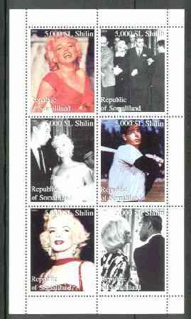 Somaliland 1999 Marilyn Monroe & Joe Di Maggio perf s...