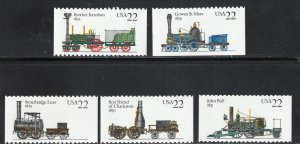 2362 - 2366 * LOCOMOTIVES *  U.S. Postage Stamps Set Of 5 MNH