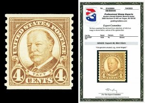 Scott 687 1930 4c Taft Coil Mint Single Graded Superb 98 NH with PSE CERT