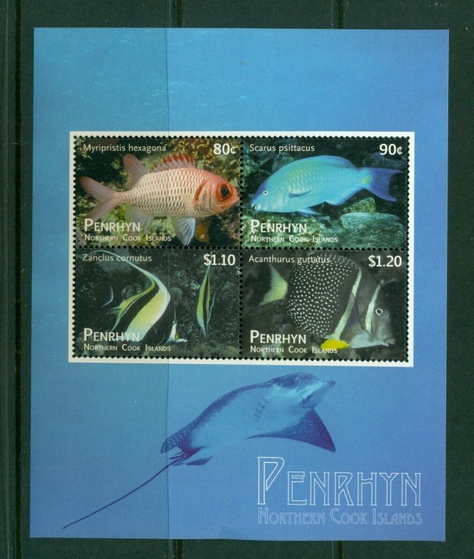 Penrhyn #512  (2012 Fish sheet - low values) VFMNH CV $6.75