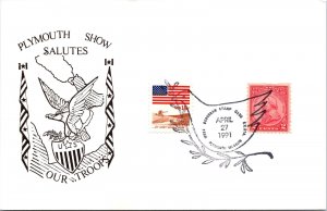 US SPECIAL EVENT CACHETED CARD THE PLYMOUTH OHIO SHOW SALUTES OUR TROOPS 1991 E