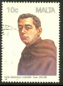 MALTA 1988 10c Father Anastasju Cuschieri Issue Sc 713 VFU