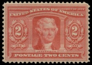 US #324, 2¢ Louisiana Purchase, og, NH, VF, Scott $60.00