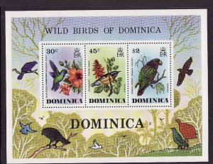 Dominica-Sc #491a-Unused NH Bird sheet-Hummingbird-