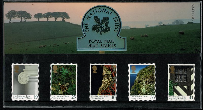 G.B.QE II 1995 CENTENARY NATIONAL TRUST MINT (NH) SG1868-72 P.O. PACK 256 SUPERB