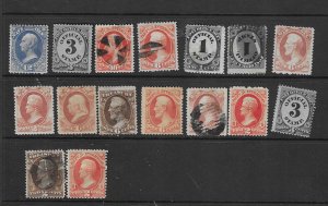 US 1800'S OFFICIAL COLLECTION MINT/USED