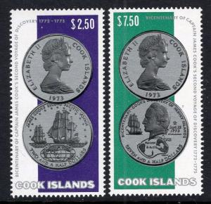 Cook Islands 406-407 Coins on Stamps MNH VF