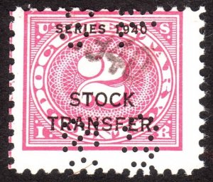 1940, US 2c, Stock transfer, Used, Sc RD43