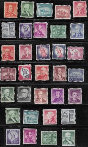 US #1030-1052, 1054-1059A. MNH except #1052 used,  Nice.