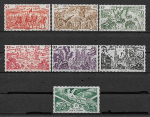 French Polynesia 1946, Chad to Rhine series, Scott # C11-C16+1, VF MH*OG RMD-8