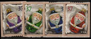 United States 3887-90  - Mint-NH - 37c Christmas / Santa (Bklt) (2004)(cv $3.60)