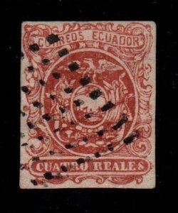 Palouse Stamps:  Ecuador Scott #6, Early Impression,  2023 APS Cert Genuine Used