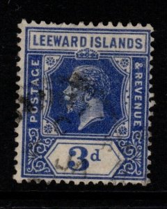 LEEWARD ISLANDS SG68a 1925 3d DEEP ULTRAMARINE FINE USED