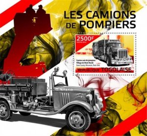 Togo - 2014 Fire Trucks - Stamp Souvenir Sheet - 20H-1024
