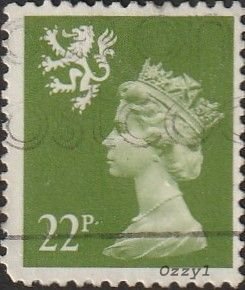 Great Britain Scotland #SMH42 1981 22p Green QEII Machin USED-VG-H.