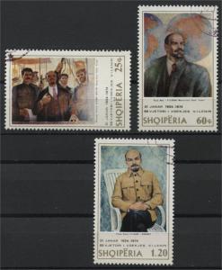 ALBANIA  50TH YEARS ANNIVERSARY OF WLADIMIR LENIN'S DEATH  PAINTINGS 1974  U SET