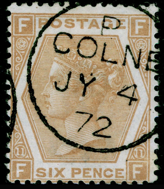 SG123, 6d pale buff plate 11, FINE USED, CDS. Cat £125. FF