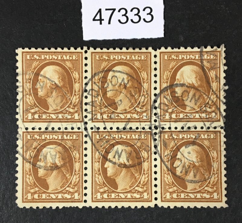 US STAMPS # 465 BLOCK OF 6 USED $28 LOT #47333