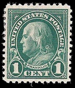 # 552 MINT HINGED DEEP GREEN BEN FRANKLIN