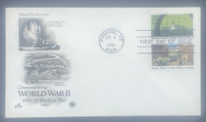 Scott 2559a-j (10 issues, 5 covers) FDC   World War II, 1941  Artcraft Cachet