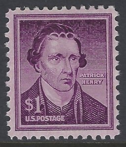 Scott #1052a, $1 Patrick Henry, MNH