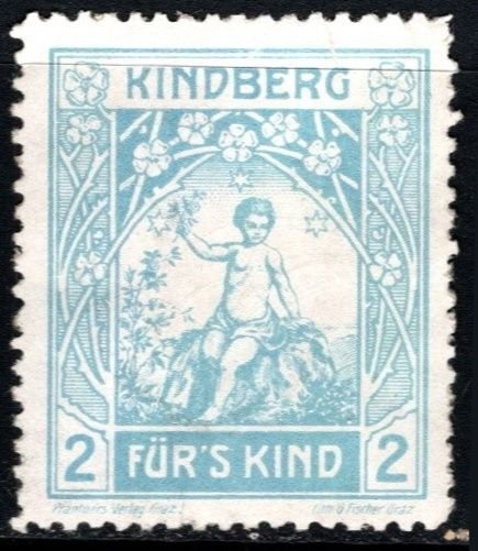 1910 Austria Charity Poster Stamp 2 Pfennig For The Child Kindberg