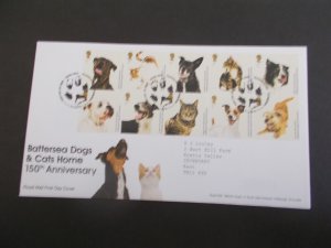 GB 2010 Battersea Dogs & Cats Home Set of  10 on First Day Cover Tallents House