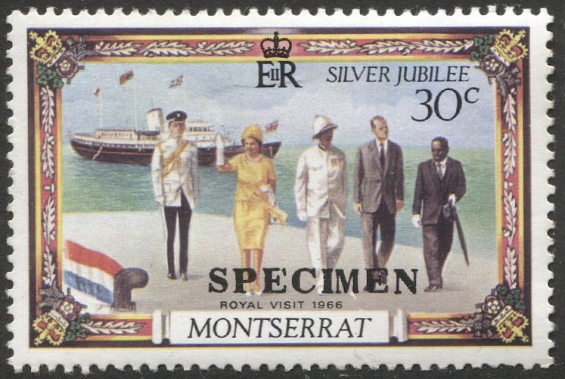 MONTSERRAT 1977  Sc 363  MNH, VF, 30c Silver Jubilee - SPECIMEN Overprint