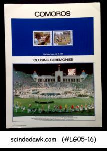 COMOROS - 1984 OLYMPIC GAME CLOSING CEREMONIES PANEL MNH
