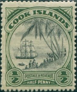 Cook Islands 1933 SG106 ½d Captain Cook landing wmk p14 MNH