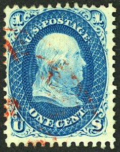 U.S. #63 USED RED CANCEL