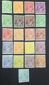 MOMEN: AUSTRALIA SG #20/23,56-66,76-82 1914/24 MINT OG LH £500 LOT #64769