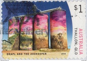 AUSTRALIA 2018 $1 Multicoloured, Silo Art-Draper & the Zookeeper, Thallon Que...