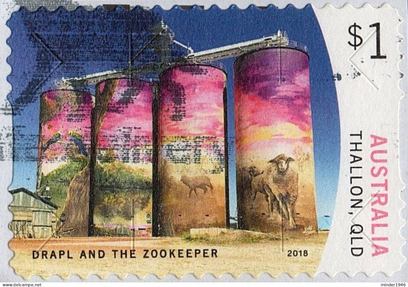 AUSTRALIA 2018 $1 Multicoloured, Silo Art-Draper & the Zookeeper, Thallon Que...