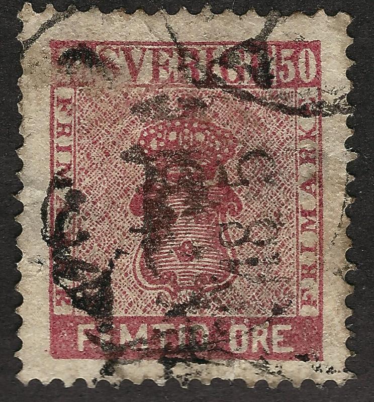 Sweden SC#12 Used F-VF hhr SCV $90... Fill a Value spot!