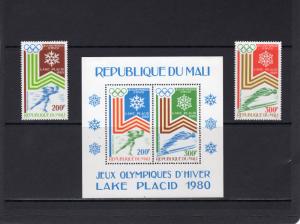 Mali 1980 Sc#C379/C380a LAKE PLACID '80 OLYMPICS Set + S/S MLH