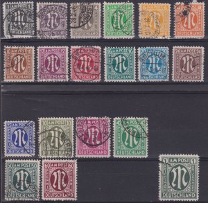 Germany Occupation - AMG Issue 1945-46, Type II #3N1-3N20 vf u