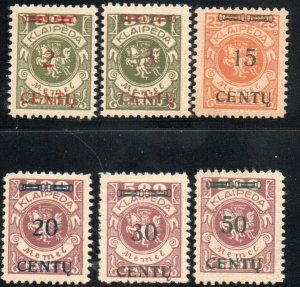 Memel N44-45, N47-N50 Mint hinged