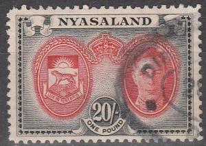 Nyasaland #81 F-VF Used CV $35.00  (A5793)