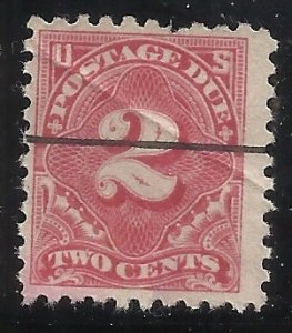 J60  2c Due Used Fine Centering Deep crease, pulled perf top edge