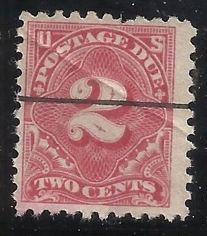 J60  2c Due Used Fine Centering Deep crease, pulled perf top edge