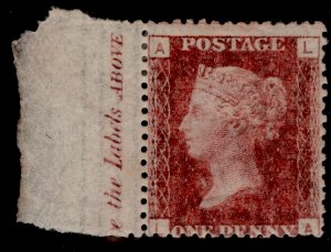 GB QV SG43, SCARCE 1d rose-red PL 225, M MINT Cat £3000+ MARGINAL INSCRIPTION LA 