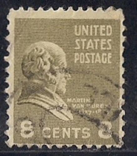 813 8 cent Martin Van Buren Stamp used AVG