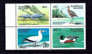 Marshall Is 167a MNH 1988 Birds block of 4