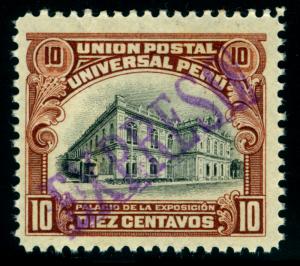 PERU 1909 SPECIAL DELIVERY - EXPRESO - violet ovpt. 10c red brn  Sc# E2 mint MNH 