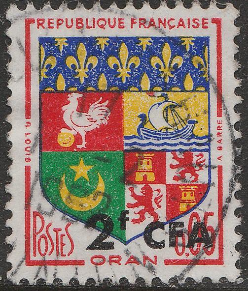 ILE DE LA RÉUNION - 1961 - Yv.343/Mi.412 2fr CFA / 0fr05 Oran Obl. TB