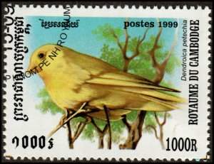 Cambodia 1899 - Cto - 1000r American Yellow Warbler (1999)