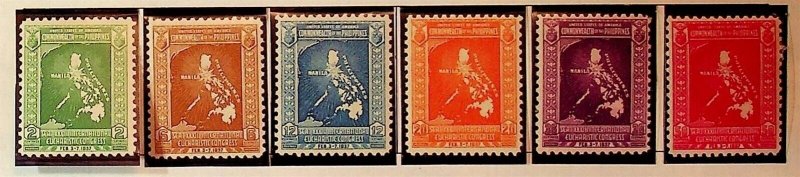 PHILIPPINES Sc 425-30 LH ISSUE OF 1937 - MAP