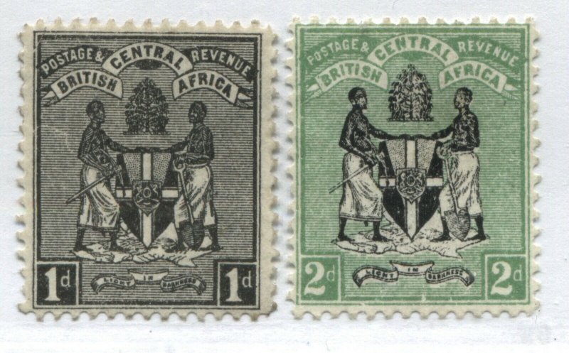 British Central Africa 1896 1d and 2d mint no gum