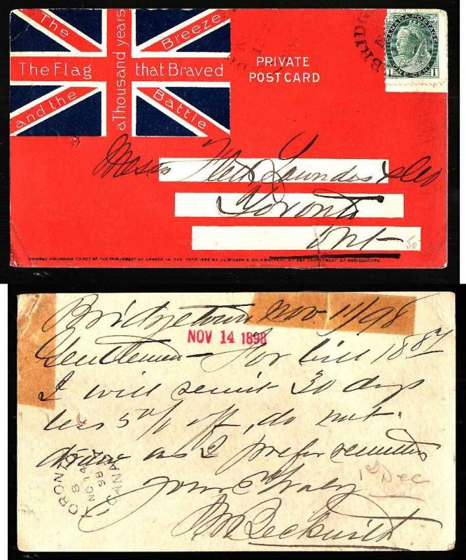 Canada #8277-1c Numeral-Illustrated-The Flag That Braved-Bridgetown-No 11 1908